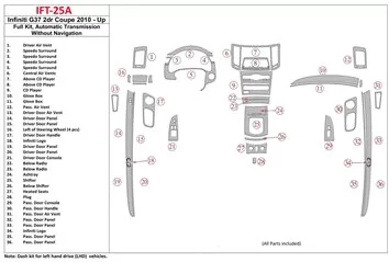 Infiniti G37x Sedan 2010-UP Full Set, Automatic Gear BD Interieur Dashboard Bekleding Volhouder
