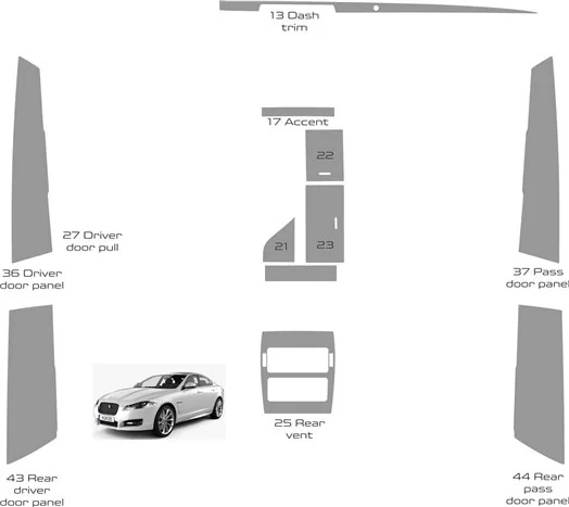 Jaguar XF 2009-2015 2009-UP Ensemble Complet, With OEM WHZ Décoration de tableau de bord