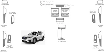 Subaru Ascent 2019-2022 Inleg dashboard Interieurset aansluitend en pasgemaakt 28 Delen