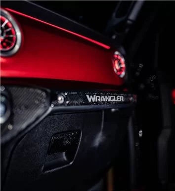 Jeep Wrangler Unlimited Rubicon 2018-2023 Inleg dashboard Interieurset aansluitend en pasgemaakt 25 Delen