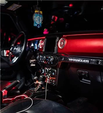 Jeep Wrangler Unlimited Rubicon 2018-2023 Inleg dashboard Interieurset aansluitend en pasgemaakt 25 Delen
