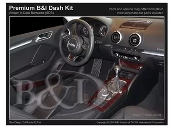 Audi A3 8V ab 2012-2018 3D Inleg dashboard Interieurset WHZ aansluitend en pasgemaakt op dashboard 24 -Onderdelen