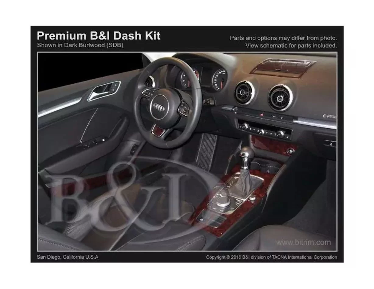 Audi A3 8V ab 2012-2018 Habillage Décoration de Tableau de Bord 24-Pièce