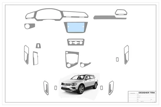 Volkswagen Tiguan 2018-2024 Mascherine sagomate per rivestimento cruscotti 21-Decori