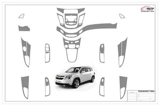 Chevrolet Orlando 2012-2015 Habillage Décoration de Tableau de Bord 19 Pièce