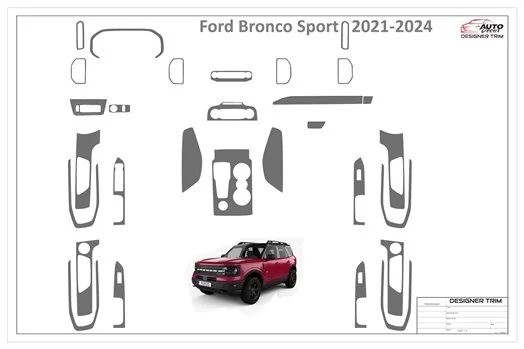 Ford Bronco Sport 2021-2024 Mittelkonsole Armaturendekor Cockpit Dekor 29-Teile