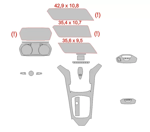 BMW 3 F40 2019 Auto Interieur Wrap Snij Sjabloon