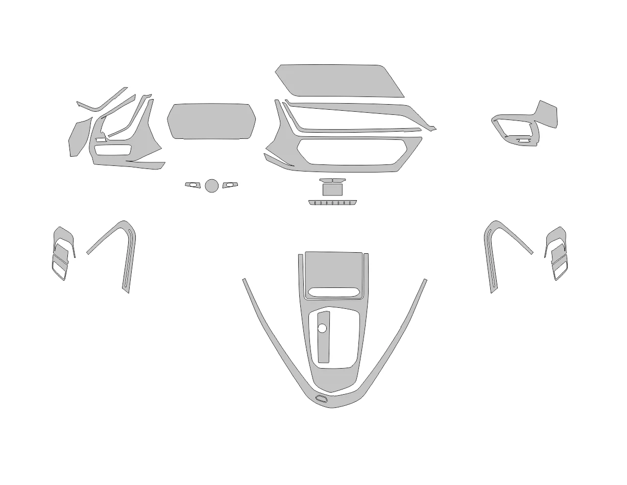 BMW 1-series F40 2019 Car Interior Wrap Cutting Template