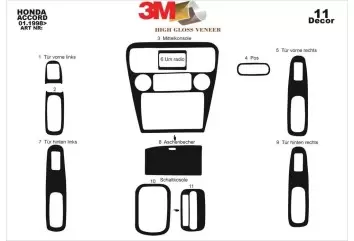 Honda Accord Euro 06.98 - 02.02 3D Inleg dashboard Interieurset aansluitend en pasgemaakt op he 11 -Teile