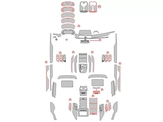 BMW 7-series G11 G12 2015-2022 Modèle de découpe d'enveloppe intérieure de voiture