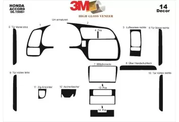 Honda Accord Japan 06.98 - 02.02 Kit Rivestimento Cruscotto all'interno del veicolo Cruscotti personalizzati 14-Decori