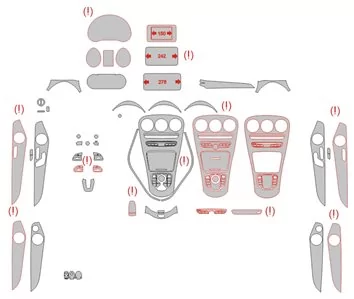 Modèle de découpe de revêtement intérieur Mercedes-Benz Classe C AMG W205 2014