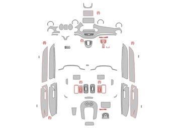 Modèle de découpe pour habillage intérieur de la Mercedes-Benz Classe V 2014