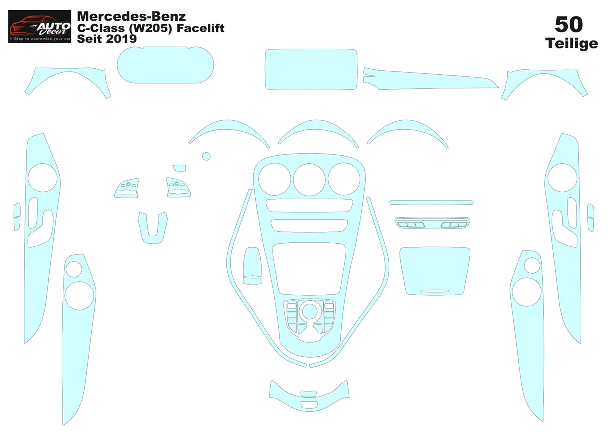 Modello di taglio per rivestimento interno Mercedes-Benz Classe C AMG W205 2014