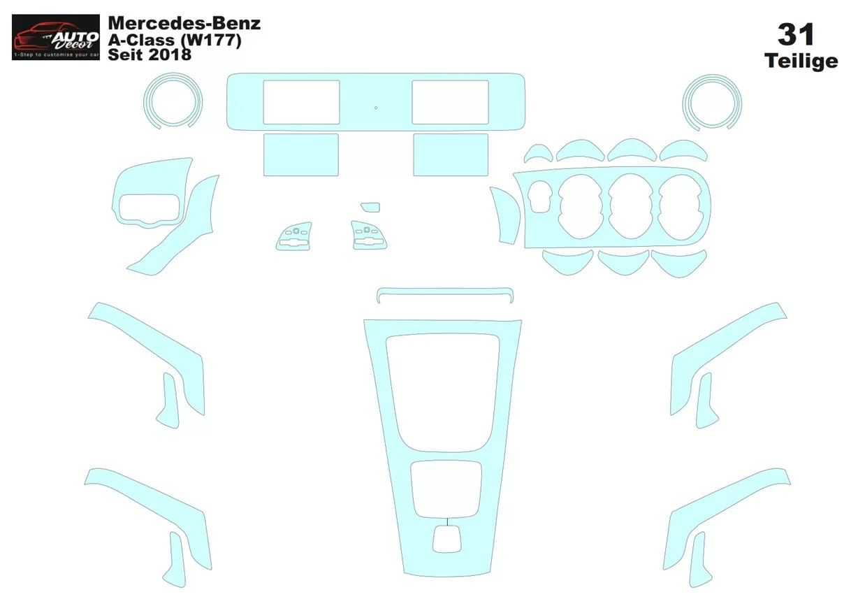 Modello di taglio per rivestimento interno Mercedes-Benz A W177 2018