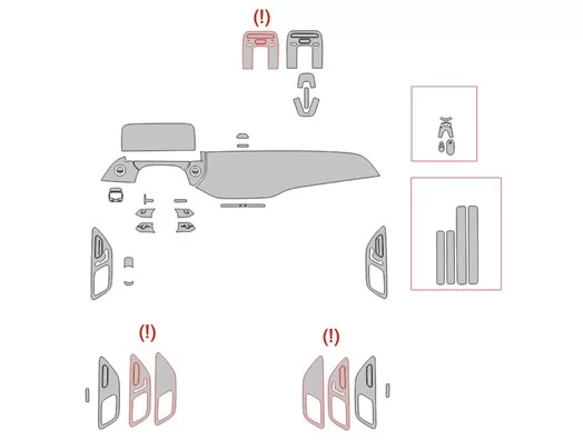 Mercedes-Benz E-Class W214 2023 Interior Wrap Cutting Template