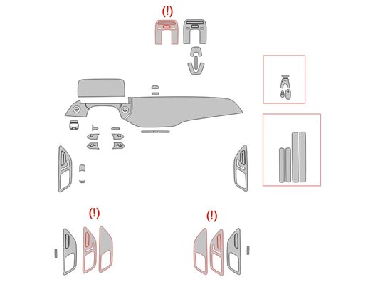 Modello di taglio per rivestimento interno Mercedes-Benz Classe E W214 2023