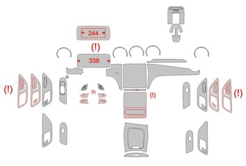 Mercedes-Benz C-Klasse W206 2021 Interieur Wrap Snijsjabloon