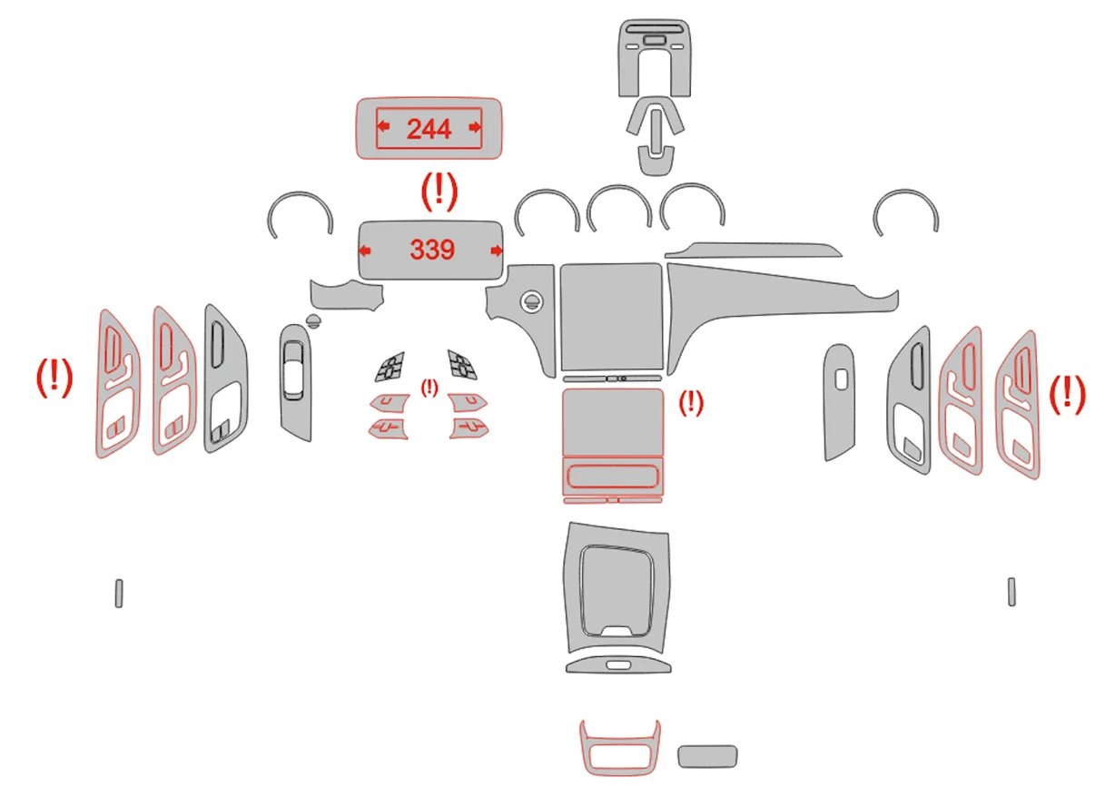 Mercedes-Benz CLE-Klasse AMG C236 2023 Interieur Wrap Snijsjabloon