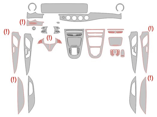 Mercedes-Benz CLS-Class C257 2017 Interior Wrap Cutting Template