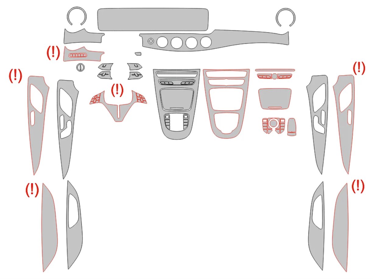 Mercedes-Benz CLS-Klasse C257 2017 Interieur Wrap Snijsjabloon