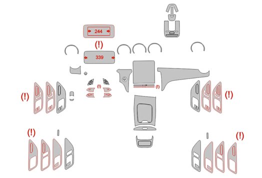 Modello di taglio per rivestimento interno Mercedes-Benz GLC-Class X254 2022