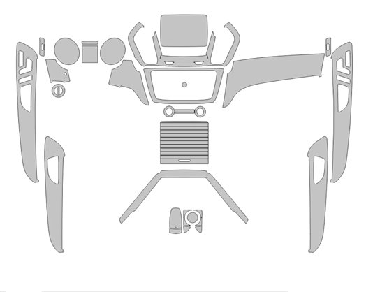 Mercedes-Benz GLE-Klasse Coupé C292 2015 – Schnittvorlage für Innenraumfolierung
