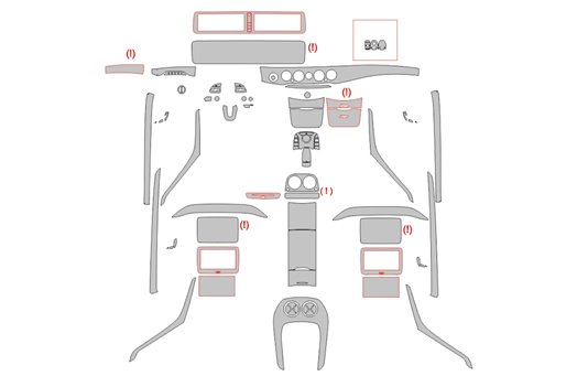 Mercedes-Benz S-Class W222 2013 Interior Wrap Cutting Template