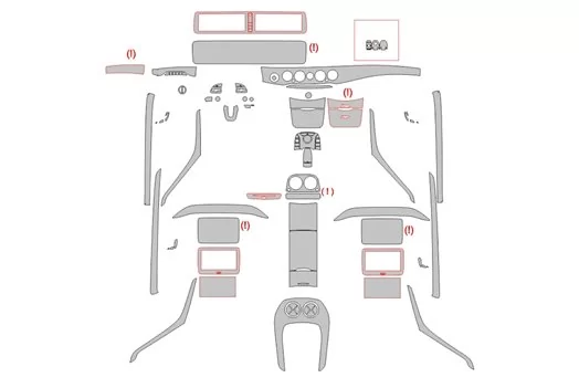 Mercedes-Benz S-Class W222 2013 Interior Wrap Cutting Template