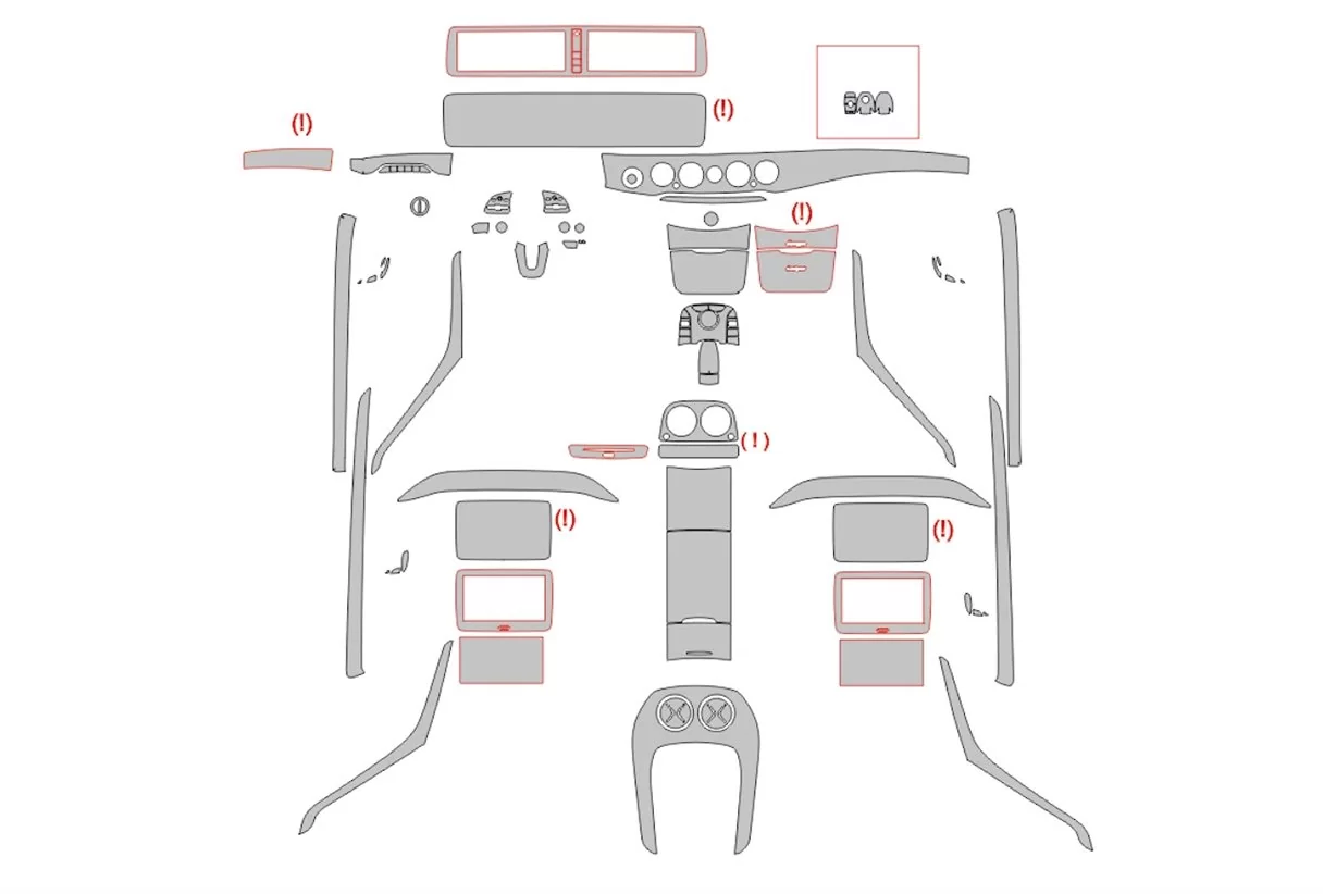 Modèle de découpe de revêtement intérieur pour Mercedes-Benz Classe S W222 2013