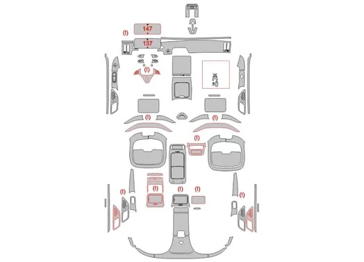 Mercedes-Benz S-Klasse Maybach Z223 2021 Interieur Wrap Snijsjabloon