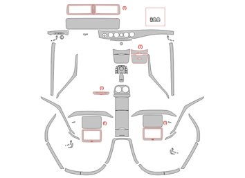 Modèle de découpe de revêtement intérieur Mercedes-Benz Classe S Maybach X222 2014