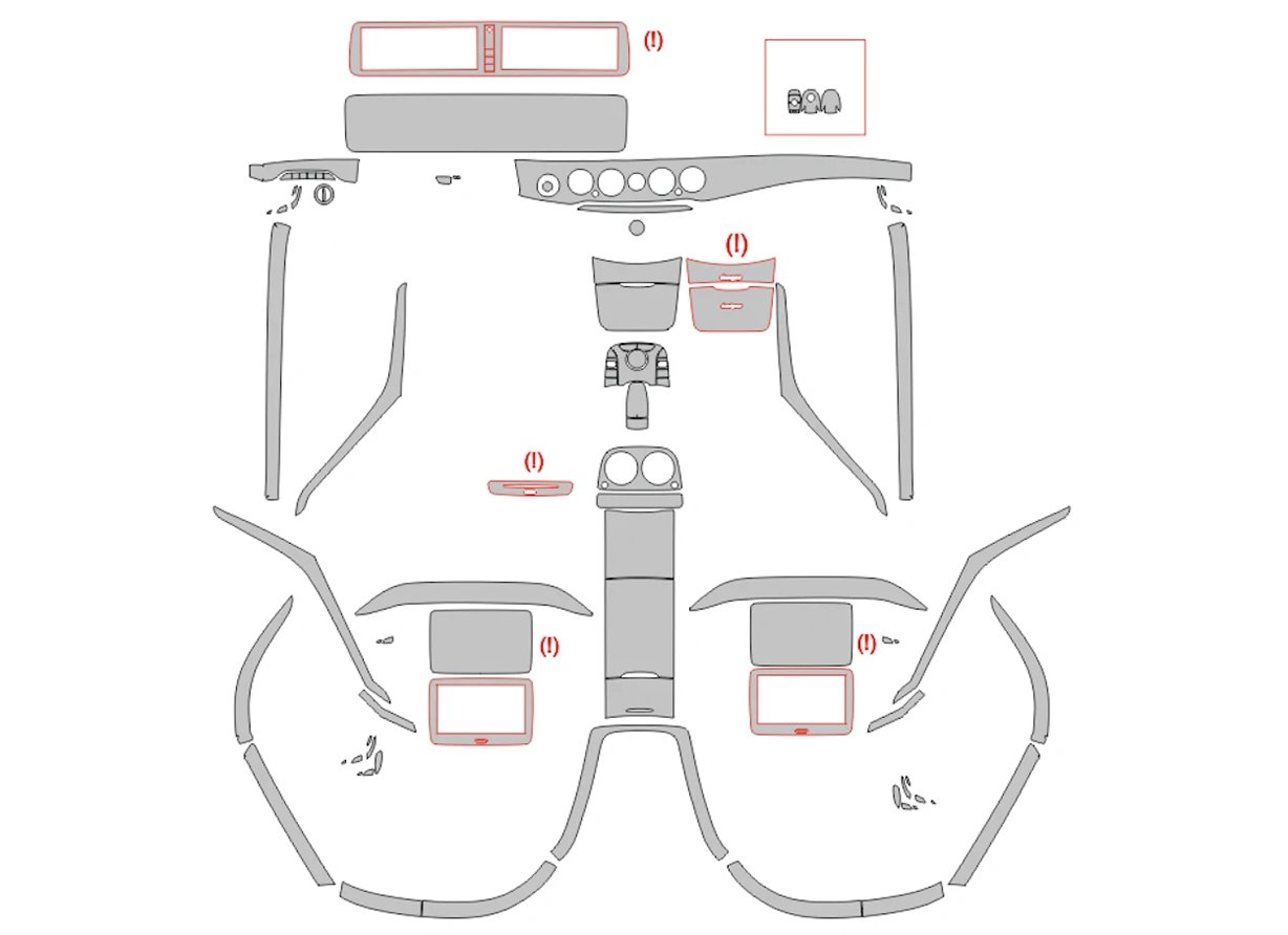 Mercedes-Benz S-Klasse Maybach X222 2014 Interieur Wrap Snijsjabloon