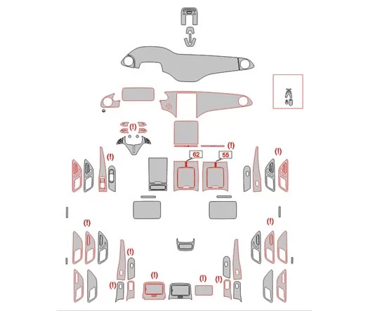 Modèle de découpe de revêtement intérieur Mercedes-Benz EQE V295 2022