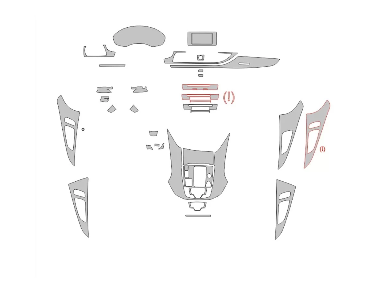 Schneidevorlage für die Innenraumfolie für Audi A6 C7 2014