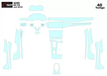 Modèle de découpe pour habillage intérieur de voiture Audi A6 C8 2018