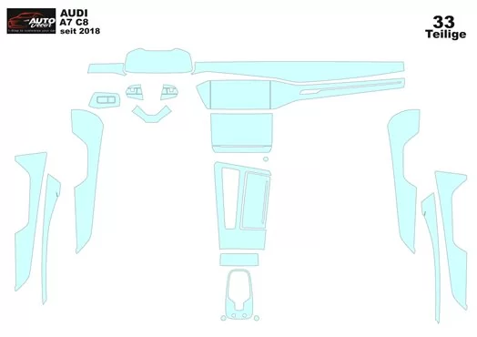 Audi A7 4K 2018 - Schneidevorlage für die Innenraumverpackung