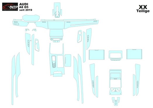 Audi A8 D5 2017 Car Interior Wrap Cutting Template