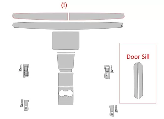 Modello di taglio per rivestimento interno auto Tesla Model 3 2017