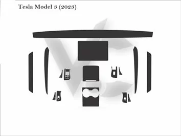 Tesla Model 3 2017 Car Interior Wrap Cutting Template