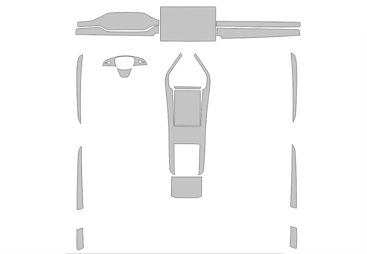 Schneidevorlage für die Innenraumfolie des Tesla Model S 2021