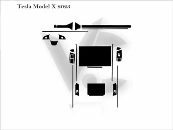 Schneidevorlage für die Innenraumfolie des Tesla Model X 2021