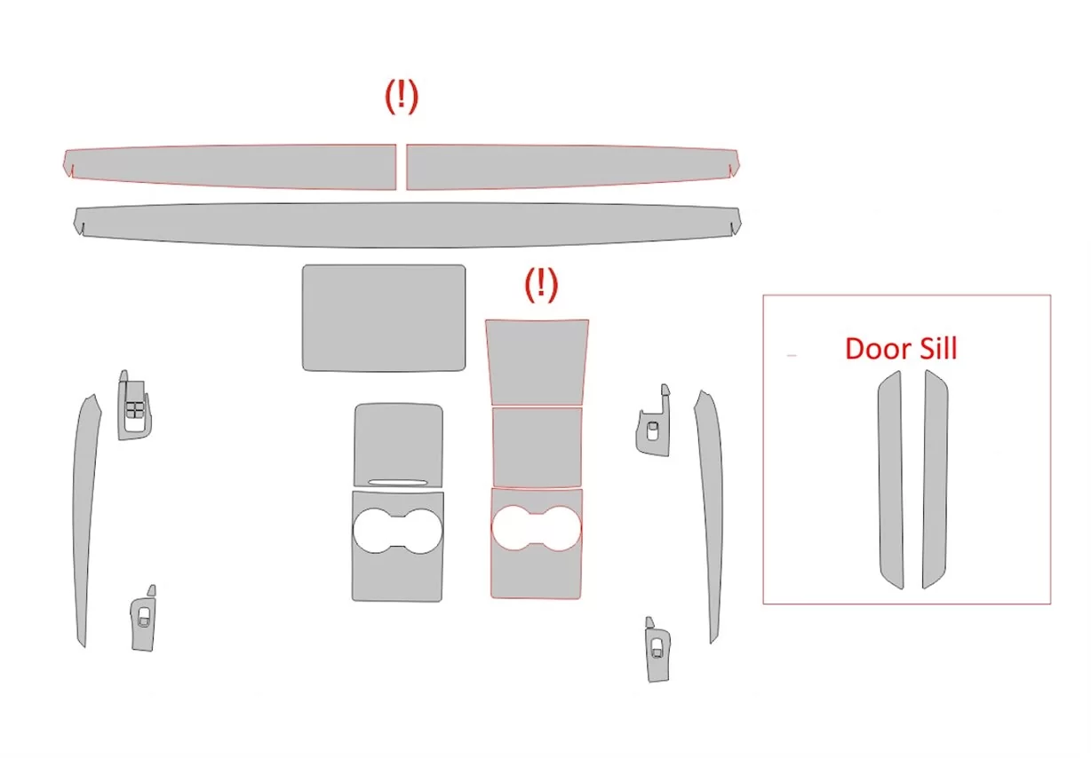 Modèle de découpe d'habillage intérieur de voiture Tesla Model Y 2020