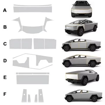 Tesla Cybertruck 2024 Car Body PPF Cutting Template