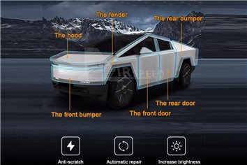 Tesla Cybertruck 2024 Car Body PPF Cutting Template