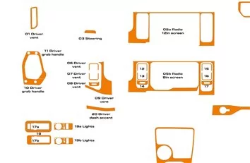 Ford Bronco 2021-2024 3D Inleg dashboard Interieurset aansluitend en pasgemaakt op he 56-Teile