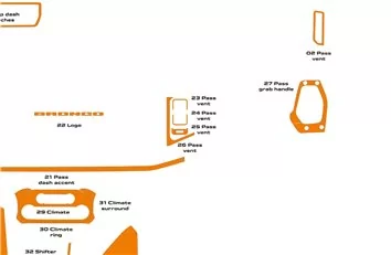 Ford Bronco 2021-2024 Mittelkonsole Armaturendekor Cockpit Dekor 56-Teile